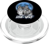 Howling Lone Wolf On Moon Animal Funny Wolves Lover PopSockets PopGrip per MagSafe