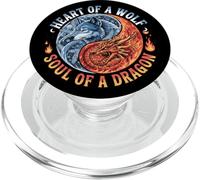 Howling Wolf Animal Nature Dragon Ying Yang PopSockets PopGrip per MagSafe
