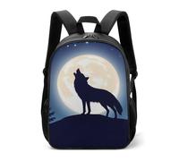 Howling Wolf at Moon - Zaino casual da viaggio, con cinghie regolabili, per donne e uomini
