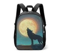 Howling Wolf At The Moon - Zaino casual da viaggio, con cinghie regolabili, per donne e uomini