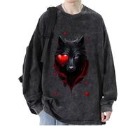 Howling Wolf Felpe Pullover da Uomo Stampate in 3D da Donna con Modello Animale T-Shirt A Maniche Lunghe Maglione Top