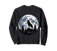 Howling Wolf Full Moon Moon Litlit Lones Night Forest Felpa