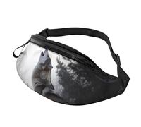 Howling Wolf Marsupio per uomo e donna, borsa a tracolla, impermeabile, per sport, attività all'aperto