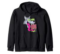 Howling Wolf Retro Biker Lowbrow Wolves Rockabilly 50s Felpa con Cappuccio