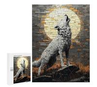 Howling Wolf Under Moonlight - Puzzle per Adolescenti - Bold Impaso Artwork Puzzle per Adulti Giochi Rilassanti Migliorano la Memoria per Compleanno, Natale 500 PCS