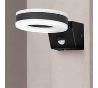 HOWLIT LED Lampade Da Esterno Con sensore di movimento esterno e interno LUX controllo dell'intensità della luce e impostazione del tempo di illuminazione TIME IK 10 (Nero)