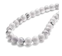 Howlite bianca naturale, perline rotonde sfuse semi preziose per la creazione di gioielli, 8 mm, 44 pezzi (200, cu)