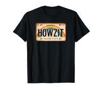 Howzit Hawaii Targa Hawaii Pidgin Retro Arcobaleno Maglietta