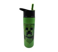 HOX Minecraft Movie Creeper - Borraccia da 750 ml, riutilizzabile, in plastica isolata, senza BPA, con tappo a ribalta in acciaio inox, a prova di fuoriuscite e passante per il trasporto, mantiene il