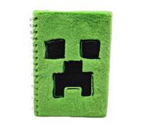 HOX Minecraft Movie Creeper - Taccuino A5 in morbido peluche con copertina verde per scrittura, copertina rigida con 80 pagine a righe, cancelleria con licenza ufficiale