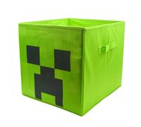 HOX Scatole portaoggetti pieghevoli per bambini Minecraft Creeper con manici, resistenti e di alta qualità, in tessuto pieghevole, compatibili con mobili Ikea Kallax, perfette per organizzare la
