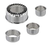 Hoxfly Formine per Biscotti, 3 Pezzi Mini Stampi in Acciaio Inox per Torte, Stampo Metallo per Pasticceria, Cerchio Portatile Set Di Tagliabiscotti Rotondi per Tortine, Cucina, Casa (Argento)