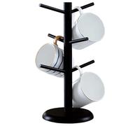 Hoxfly Porta Tazze, Bambù Tazza di Legno Cremagliera Albero con 6 Ganci, Porta Tazzine da Caffè Verticale, Porta Tazze con Struttura Ad Albero, Appendi Tazze Sottomensola da Caffe per Cucina, Bar