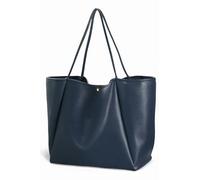 HOXIS Oversize Vegan Cuoio Morto Donne Weekender Borsa Shopper Borsa Da Viaggio, Blu mare, L