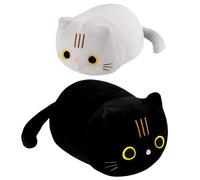 HOXSNII Gatto Peluche Bambola, Giocattolo di Peluche con 1 Piccolo Gatto Cuscino in Peluches Coussin Poupée en Peluches Kawaii Giocattolo Farcito Bambole di Pezza Regalo per Bambini