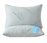 HOXXME Set di 2 cuscini in memory foam triturati per dormire, rinfrescanti, con cerniera, traspiranti, in memory foam, per supporto del collo, cuscino per il riposo del letto di qualità alberghiera,