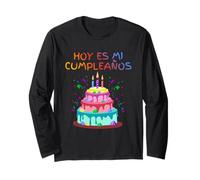 Hoy ES Mi cumpleaños Oggi è Il Mio Compleanno en Espanol Maglia a Manica