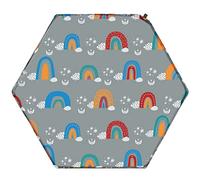 Hoybell Materasso per box esagonale, compatibile con regalo Play Yard 6 pannelli, auto-gonfiabile, comodo con custodia per il trasporto, arcobaleno