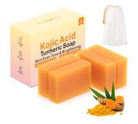HOYEHOLA Sapone in barretta di curcuma e acido kogico: rimuove le macchie scure del viso, unifica il tono della pelle, idrata e nutre. Ingredienti naturali. Confezione da 4 unità.