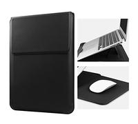 HoYiXi 14'' Laptop Custodia con Stand Sleeve Case in Pelle Compatibile con MacBook Pro 14 2021/ASUS Vivobook 14/HP Pavilion X360/Lenovo IdeaPad/Dell Lenovo HP ASUS Acer HUAWEI Matebook 14'' PC, Nero