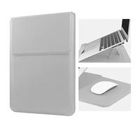 HoYiXi 14'' Laptop Custodia con Stand Sleeve Case Pelle Compatibile con MacBook Pro 14 2021/ASUS Vivobook 14/HP Pavilion X360/Lenovo IdeaPad/Dell Lenovo HP ASUS Acer HUAWEI Matebook 14'' PC, Argento