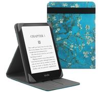HoYiXi Custodia per 7" Kindle Paperwhite/Colorsoft 2024,verticale Flip Stand Cover compatibile con 6"-6.8" E-Book Reader Paperwhite Kobo Tolino Ebook Pocketbook Ereader- fiore