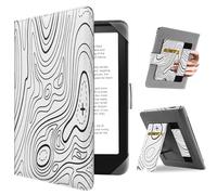 HoYiXi Custodia Universale for 6.8'' / 7“ Kindle Paperwhite 2024-2012 Compatibile Kobo Clara HD/Kobo Clara 2E /PocketBook/Tolino/Sony eReader Cover Case Bracket standing function,Mountain White