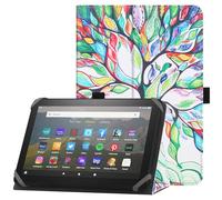 HoYiXi Custodia universale per 7-8 pollici tablet Fire HD 8 2020/2022 e Fire HD 8 Plus 2020/2022 con supporto e Cover protettiva per cinturino da polso per 7"-8" Samsung Lenovo Android tablet - albero
