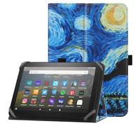HoYiXi Custodia universale per 7-8 pollici tablet Fire HD 8 2020/2022 e Fire HD 8 Plus 2020/2022 con supporto e Cover per cinturino da polso per 7"-8" Samsung Lenovo Android tablet - notte stellata