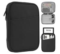 HoYiXi Custodia universale per 7" Kindle Paperwhite/Colorsoft 2024 Compatible with 6.8" Paperwhite 2021-2012/6-6.8 pollici eReaders Kobo/Tolino/Sony With Anti-Drop Protective Sleeve Case,Nero