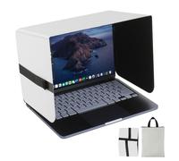 HoYiXi Parasole pieghevole per computer portatile, compatibile con MacBook, Dell, Surface da 13 a 14", blocca la luce solare, protegge la privacy, lavoro all'aperto, viaggi, antiriflesso, bianco