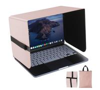 HoYiXi Parasole pieghevole per computer portatile, compatibile con MacBook, Dell, Surface da 13 a 14", blocca la luce solare, protegge la privacy, lavoro all'aperto, viaggi, antiriflesso, rosa