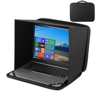 HoYiXi Parasole universale pieghevole per computer portatile da 12-14", blocca la luce solare, protegge la privacy, lavoro all'aperto, viaggi, antiriflesso, borsa per laptop, colore: nero