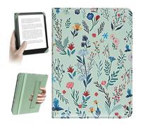 HoYiXi Universale Custodia per 6.8 pollice,7 pollice eReader Compatibilità Kindle Paperwhite/Kobo Clara HD/BOOX T68/iReader Ocean/Tolino/Sony 6.8”-7“ E-Book Reader Cover Case,Fiori bianchi