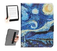 HoYiXi Universale La Custodia per eReader da 6,8",7", Compatibile con Kindle Paperwhite, Colorsoft, Kobo, PocketBook, Tolino e Sony. corda a mano elastica Case per 6"-7"eReader,notte stellata