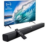 HoYLluDLL Bluetooth Soundbar per TV, 32 Inch Staccabile 2 in 1 Sound Bar per Televisore con Audio Potente, Altoparlanti per TV per Home Theater Audio, 2.0 canali con OPT/ARC/AUX, 1pcs