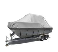 HOYOCE 11-24Ft Copertura Impermeabile per Barche, Copertura per Barca Forte Tessuto Oxford 600D Telo Copri Barca A Motore Adatto A Scafo A V, Tri-Scafo, Barca da Sci da Pesca,Grigio,21~24ft