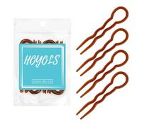 HOYOLS 12 capelli francesi marroni da donna, 8,9 cm, a forma di U, per chignon, forcine per chignon, acconciature e accessori per capelli