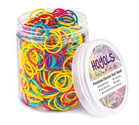 HOYOLS 3/4 Inches Colorful Rubber Bands for Hair Ties Reusable Elastics Ponytail Holders for Baby Toddler Girls Infants Kids Thick Hair Mini Braids No Damage Student Office Supplier 600 Pcs (M)