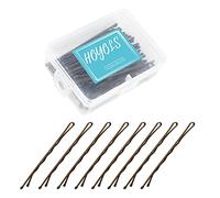 Hoyols Forcine marroni per capelli spessi e sottili, tenuta sicura, ondulata, a prova di scivolo, per chignon, decorative, da donna, 100 pezzi, 5,8 cm (marrone)