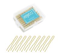 Hoyols Forcine per capelli a forma di U, bionda, a forma di U, in metallo, curve, ricci, ondulate, per panini, donne, ragazze, impugnature per acconciature, 100 pezzi, 6.1 cm (biondo)