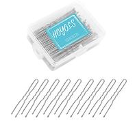HOYOLS Forcine per capelli a forma di U, color argento, a forma di U, in metallo, ricci, ondulate, per chignon, per donne e ragazze, per acconciature Updo sottili e spessi, 100 pezzi, 6,1 cm (argento)