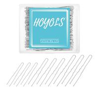 Hoyols Forcine per capelli a forma di U, colore argento, dimensioni assortite, clip per chignon in metallo, con punte a sfera, per donne e ragazze, capelli sottili e spessi, oro 150 pezzi (argento)
