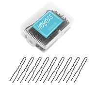 Hoyols Forcine per capelli a forma di U, colore nero, a forma di U, in metallo, ricci, ondulate, per panini, donne, ragazze, impugnature per acconciature, accessori per salone, 6.1 cm, colore: nero