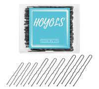 HOYOLS Forcine per capelli a forma di U, dimensioni assortite, clip per chignon, in metallo, design ondulato, con punte a sfera, per donne e ragazze, capelli sottili e spessi, 150 pezzi (nero)