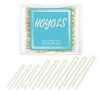 Hoyols - Forcine per capelli bionde, dimensioni assortite, a forma di U, clip per chignon in metallo, con punte a sfera, per donne e ragazze, capelli sottili e spessi, oro 150 pezzi (biondo)