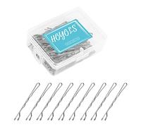 Hoyols Forcine per capelli ondulate con presa ondulata, colore grigio argento, per ragazze, donne, decorative, 100 pezzi, 5,1 cm