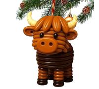 Hozaenwa Bottoni Decorativi 3D Animali,Kit Creazione Ornamento Highland Cow Scozzese,Decorazione Casa Bambini Party per Donne Uomini | Soggiorno Camera da Letto Ufficio Ingresso Porta