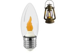 Hozaenwa Lampadina Fiamma Tremolante - Attacco E12 E14 Illuminazione Ambientale Decorazioni Natalizie,Lampadina LED Fiamma Fuoco Realistico - per Ufficio Soffitto Halloween Natale Festa Portico Patio