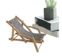 Hozaenwa Mobili Miniature Casa Bambole,Miniatura di Chaise Longue in Legno - Decorazione da Tavolo Modello di Poltrona, Ornamento per Mobili da Casa delle Bambole per Scrivania e Libreria
